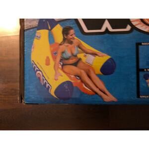WOW Watersports Inflatable Big Banana Lounge Lake Pool Float 1 Person 13-2020